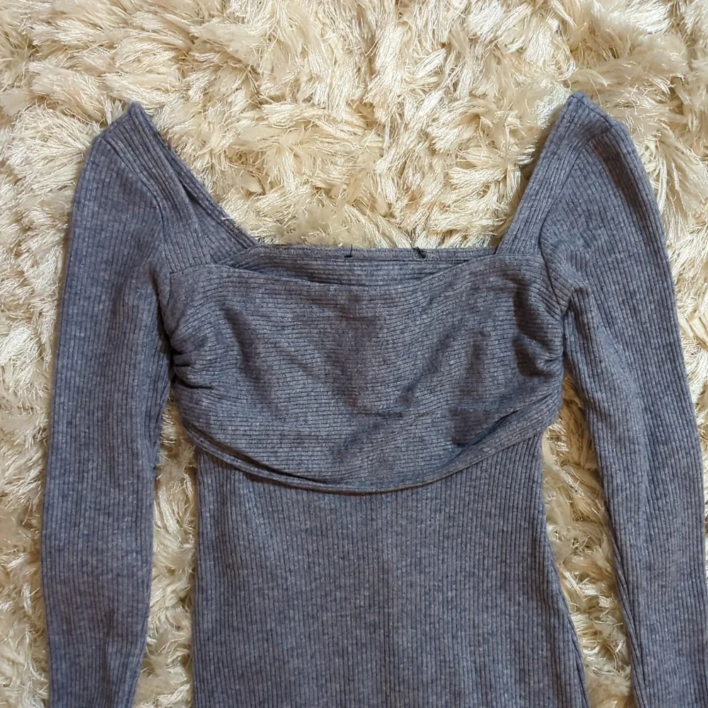 Blue Ribbed Dress - Picture 2 of 4